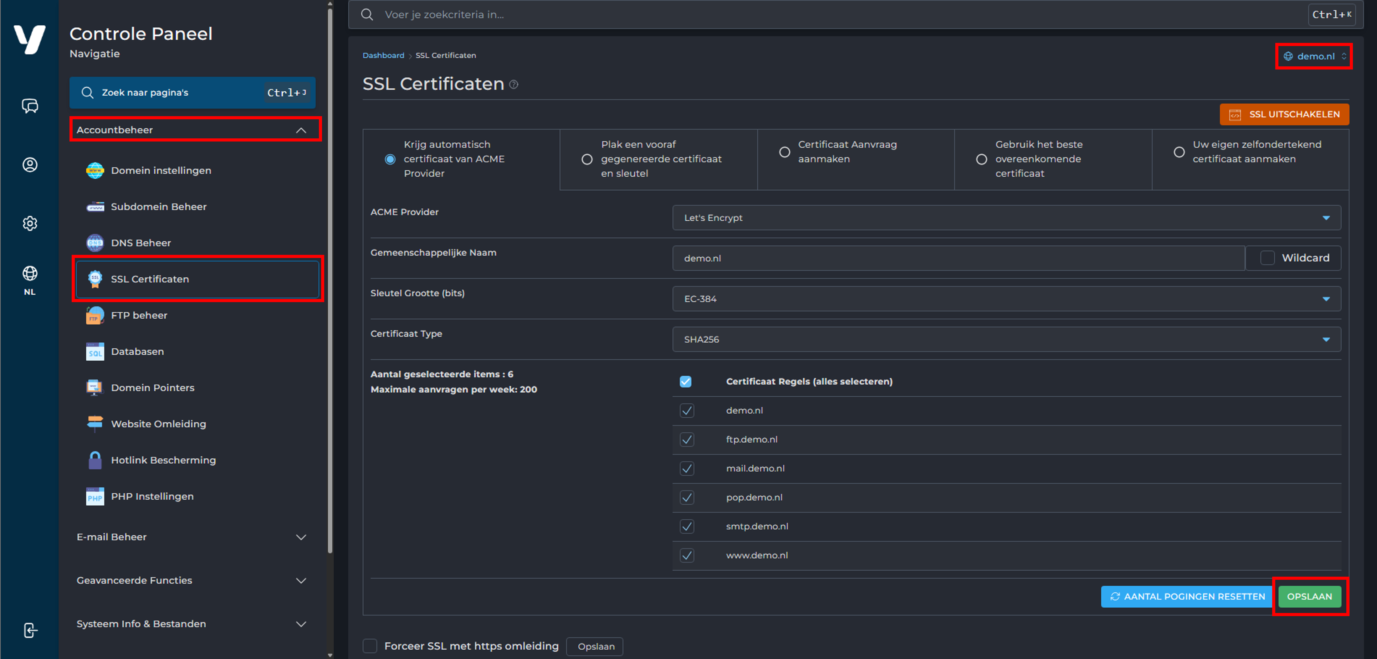 SSL Let's Encrypt instellen in DirectAdmin