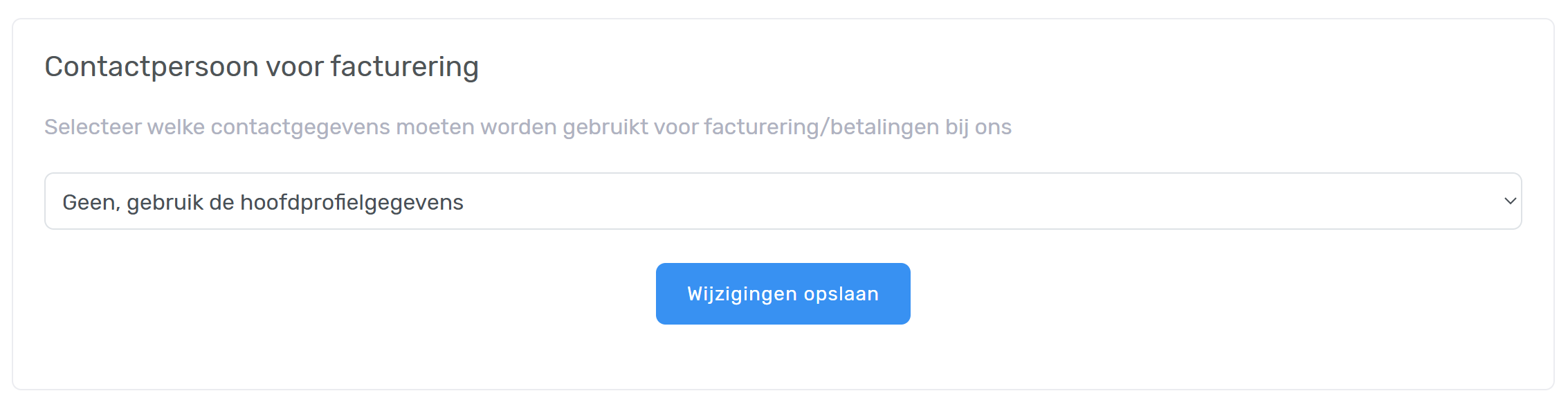 Contactpersoon instellen voor facturatie