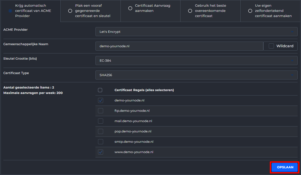 Bevestiging actieve SSL