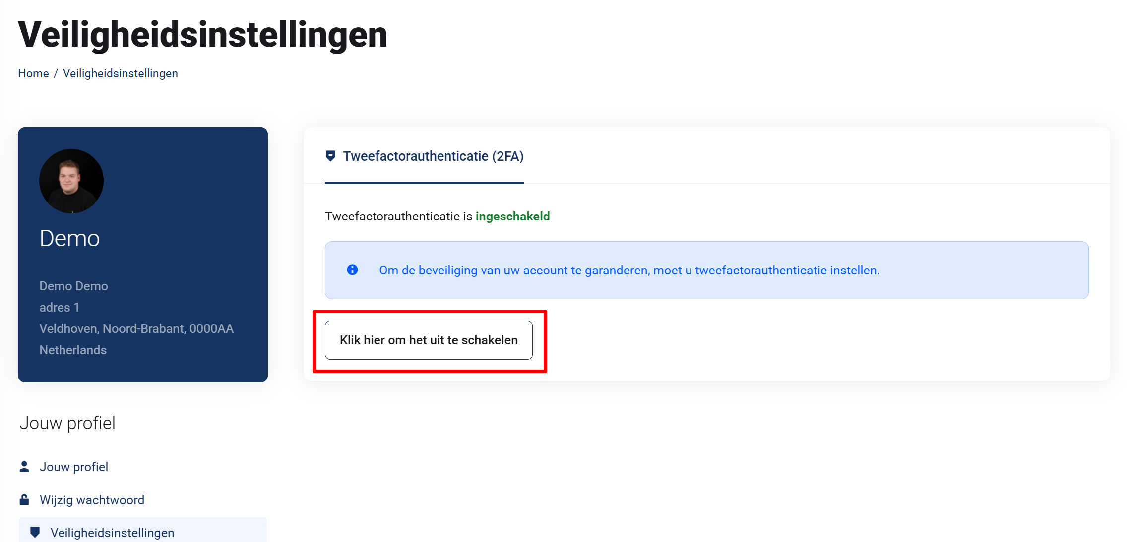 Tweefactorauthenticatie instellen in Mijn YourNode